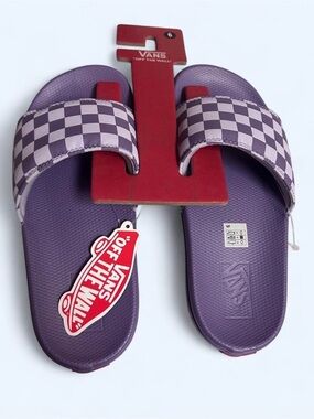 Vans Purple Checkerboard Slide Sandals